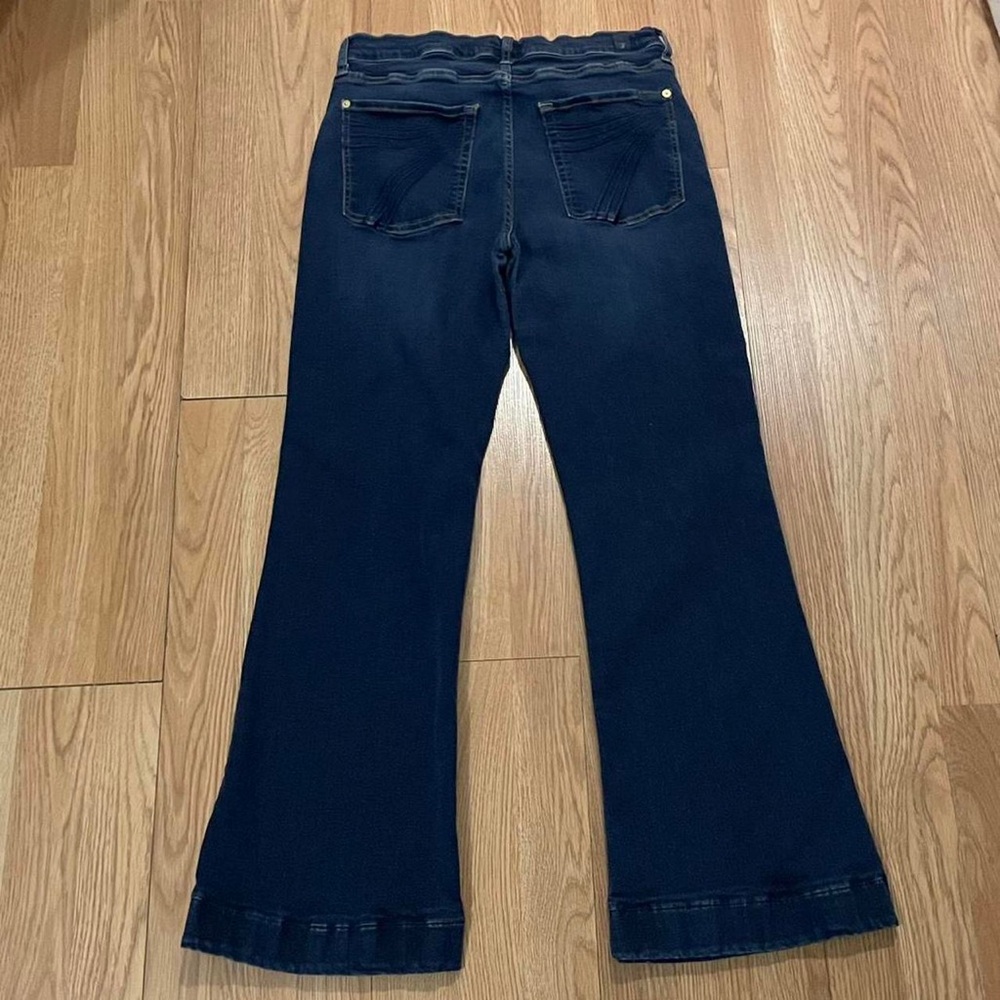 7 For All Mankind Women’s 31 (30x28) Dojo Bootcut Jeans Dark Blue Denim Stretch - Picture 8 of 8